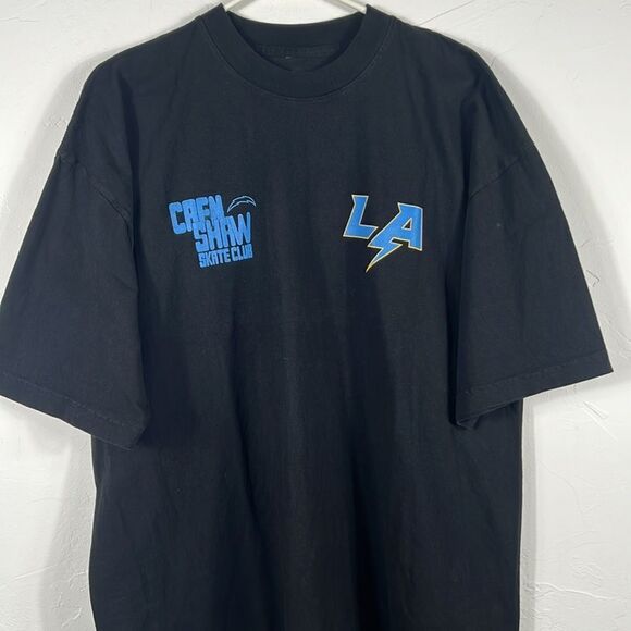🔥 CRENSHAW SKATE CLUB x L.A. CHARGERS Colab NFL Skateboard Tee Sz XL - PERFECT - Picture 3 of 6